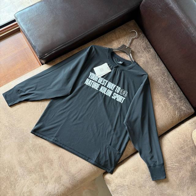 Kolon Sport long-sleeved T-shirt for unisex outdoor camping, moisture-wicking, q