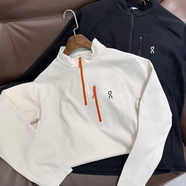 Available: On's new Autumn/Winter 25 waffle half-zip long-sleeved sweatshirt. C