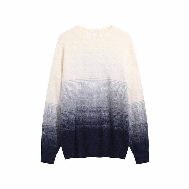 High-quality Off-White gradient arrow-knit mohair sweater, unisex. Five differe