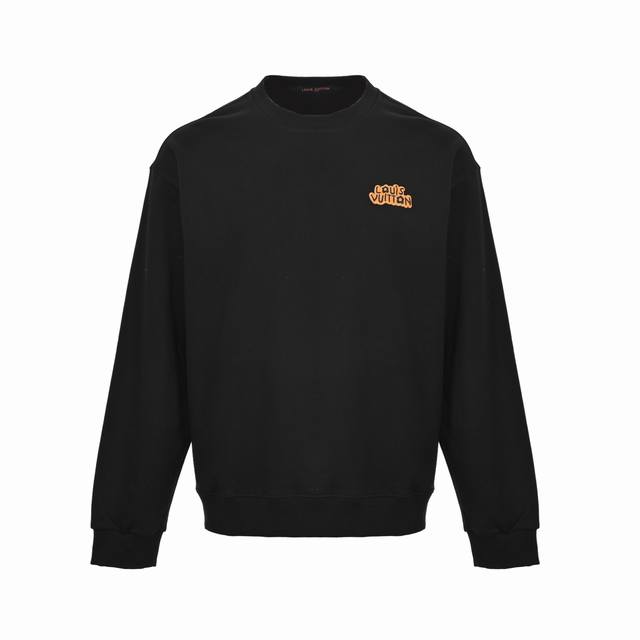 Louis Vuitton 25Fw embroidered small flower logo round neck sweatshirt 480g high