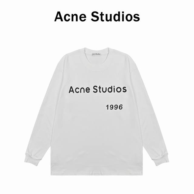 Acnestudios Letter Print Round Neck Long Sleeve Double Yarn 300g Long Sleeve :