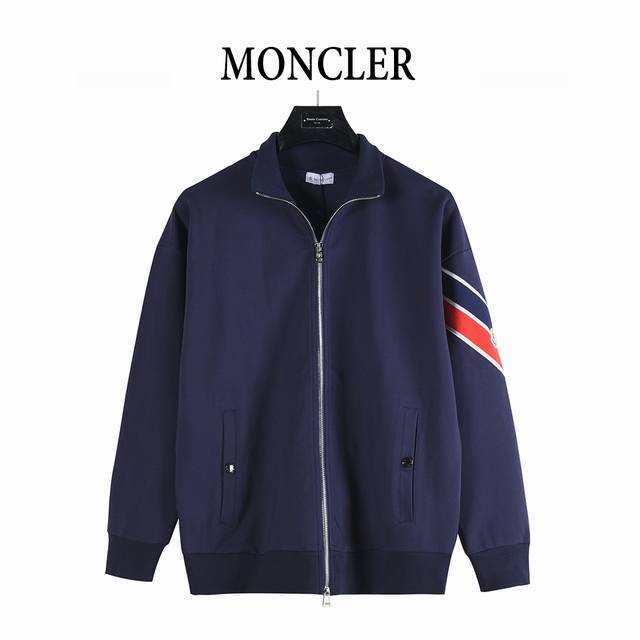 Moncler 25Fw red and blue webbing stitching badge logo suit zipper jacketOfficia