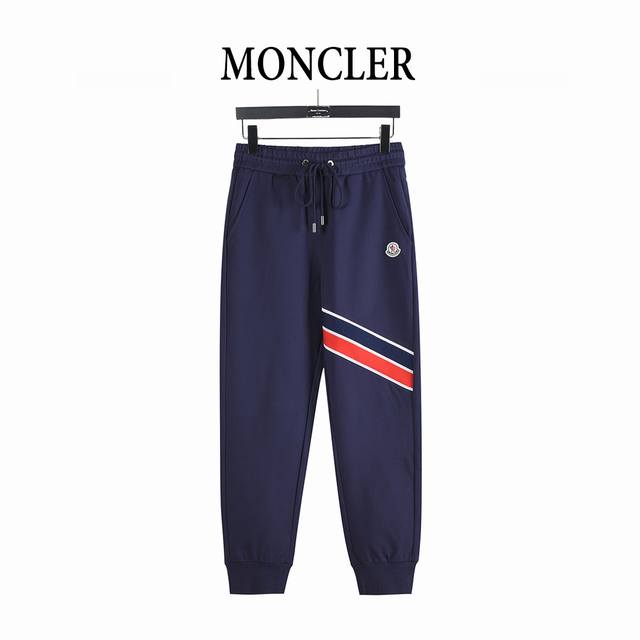 Moncler 25Fw Red and Blue Web Logo Logo Set PantsThese American-inspired, casual