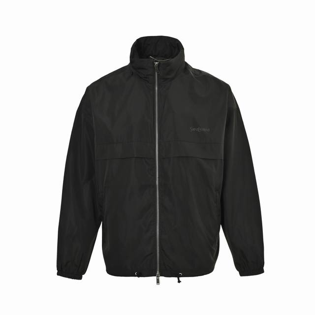 Saintlaurent Saint Laurent small logo hidden hood nylon jacket Size: 46-52