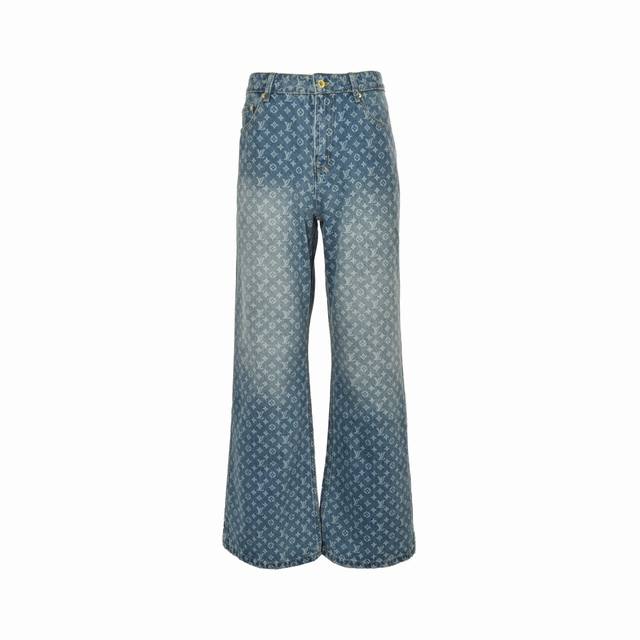 Louis Vuitton 25Fw monogram all-over flared jeans. Made from custom-made cotton