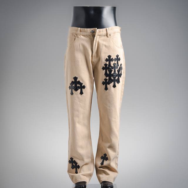 Chromehearts 25Ss Miami Limited Edition Black Cross Patch Khaki JeansCounter pri