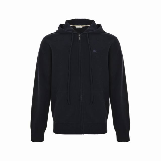 Burberry 25Fw Warhorse Embroidered Zippered Knit Hooded Jacket . Cashmere is the