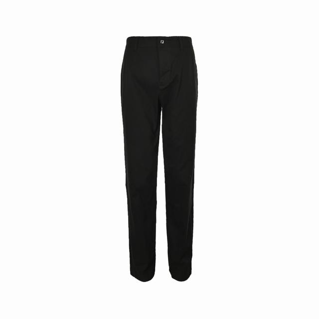 Fendi Fendi metal Ff buckle casual trousers Custom mercerized cotton slightly st