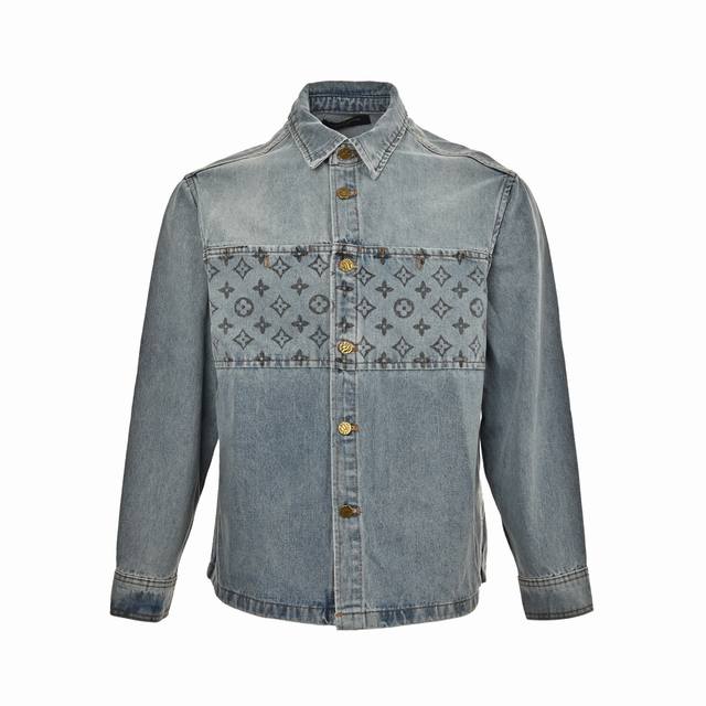 Louisvuitton patchwork monogram denim jacket . The classic Mon*M and Giant Dami