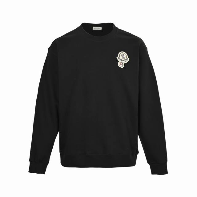 Moncler 25Fw double logo round neck sweatshirt 480G high-grade combed cotton fab