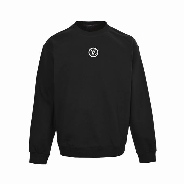 Louis Vuitton 25Fw silicone round label round neck sweatshirt 480g premium combe