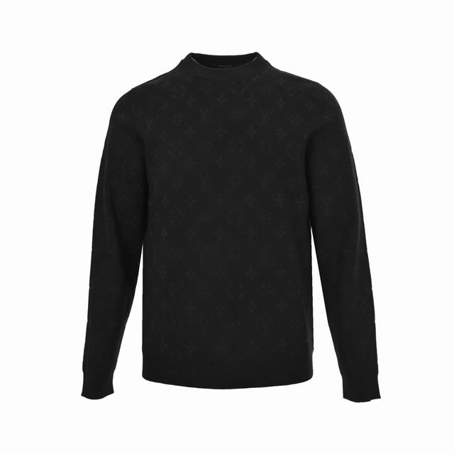 Louis Vuitton 25Fw obscure jacquard crew neck sweater. . Men's premium wool ble