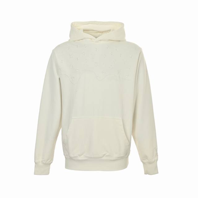 Louis Vuitton 25Fw monogram embroidered half-length hooded sweatshirt . Crafted
