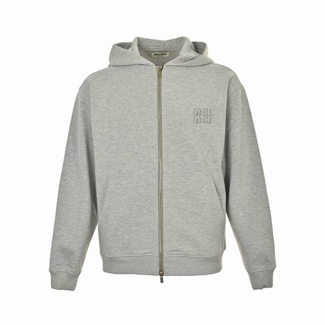 Miumiu Miu Miu 25Fw Space Cotton Patch Letter Zipper Hooded JacketFabric: Only b