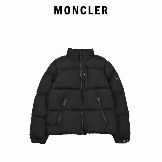 Moncler leather strip : Moncler 23Fw Besbre short leather zipper down jacket A