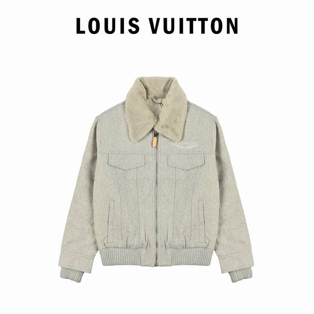 Louis Vuitton 24Fw Fur Collar Patchwork Wool Quilted Jacket , originally purcha