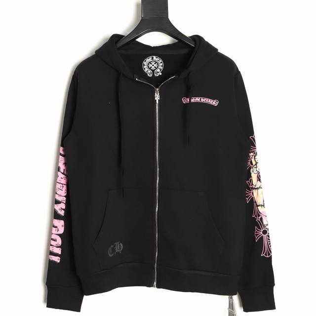 Chrome Hearts 25Fw pink scroll print zipper jacketHeavy weight, high density, hi