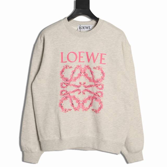 Loewe 25Fw petal round neck sweatshirt 480G high-grade combed cotton fabric. Cou