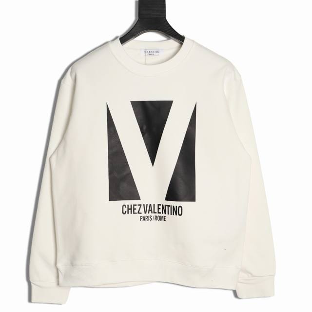 Saint Laurent paris 25Fw V-print crewneck sweatshirt 480G premium combed cotton