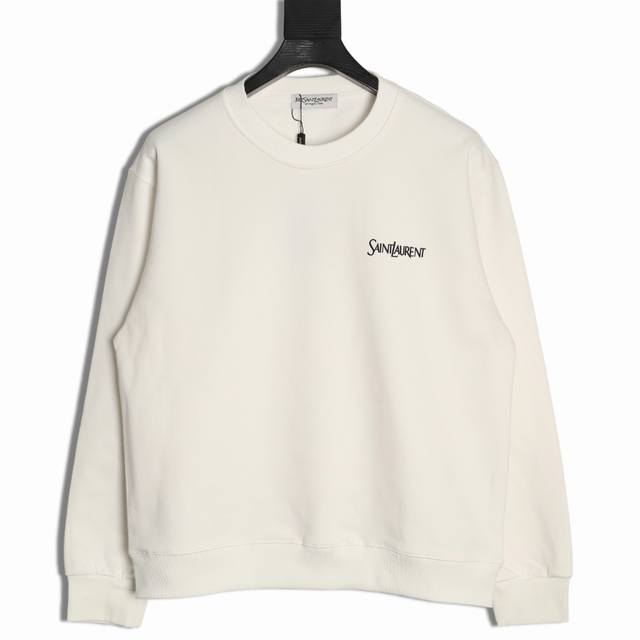 Saint Laurent paris 25Fw small letter round neck sweatshirt 480G high-grade comb