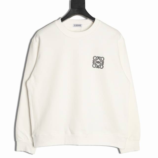 Loewe 25Fw small logo round neck sweatshirt 480G high-grade combed cotton fabric