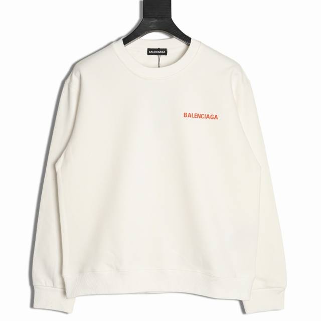 Balenciaga 25Fw small letter round neck sweatshirt 480G high-grade combed cotton