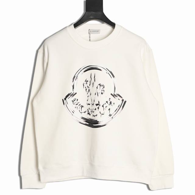 Moncler 25Fw graffiti logo crewneck sweatshirt 480g premium combed cotton fabric