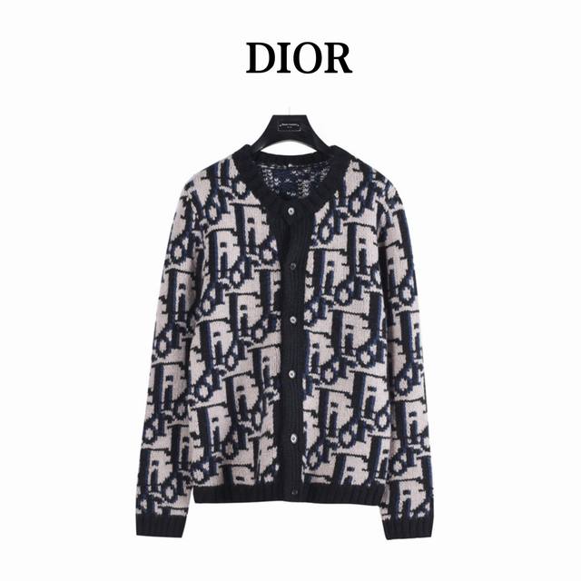Dior Dior full-print seahorse cardiganMohair and wool blend materialThe upper bo