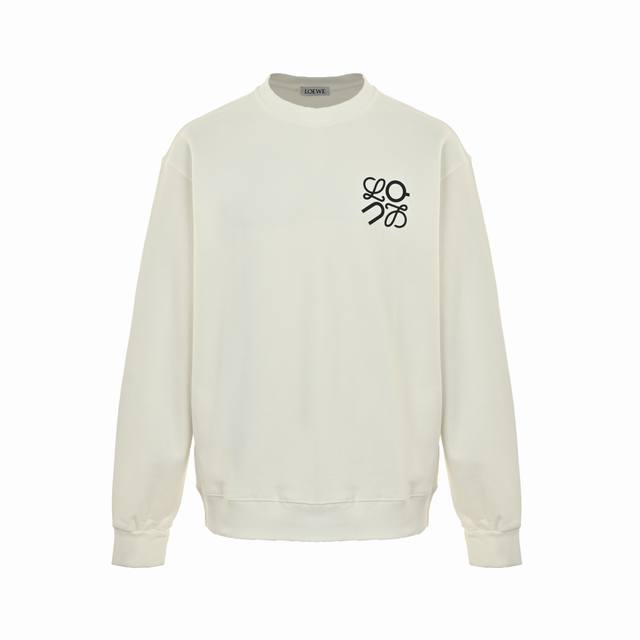 Loewe 25Fw Angpao co-branded rubberized logo round neck sweatshirt 480G high-gra