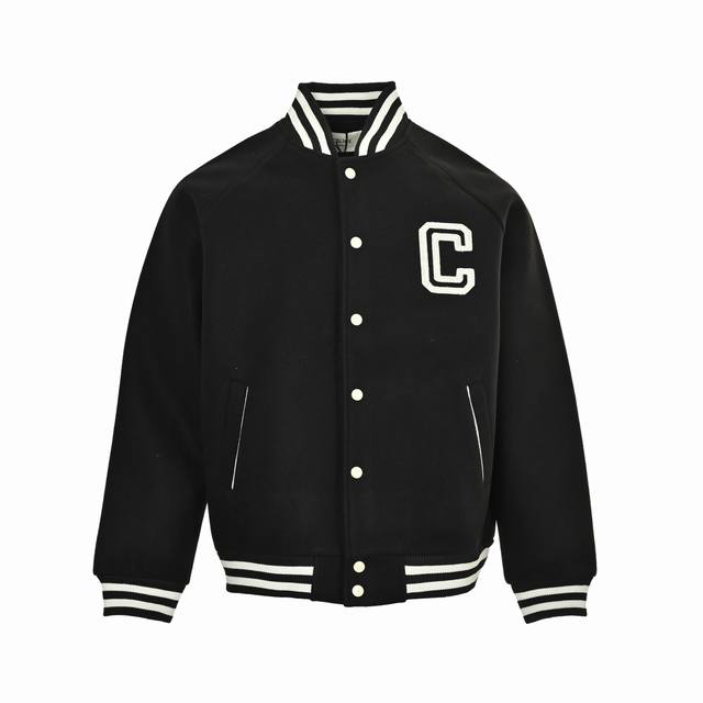 Celine 25Fw preppy-style embroidered logo baseball jacket. It took a month to or