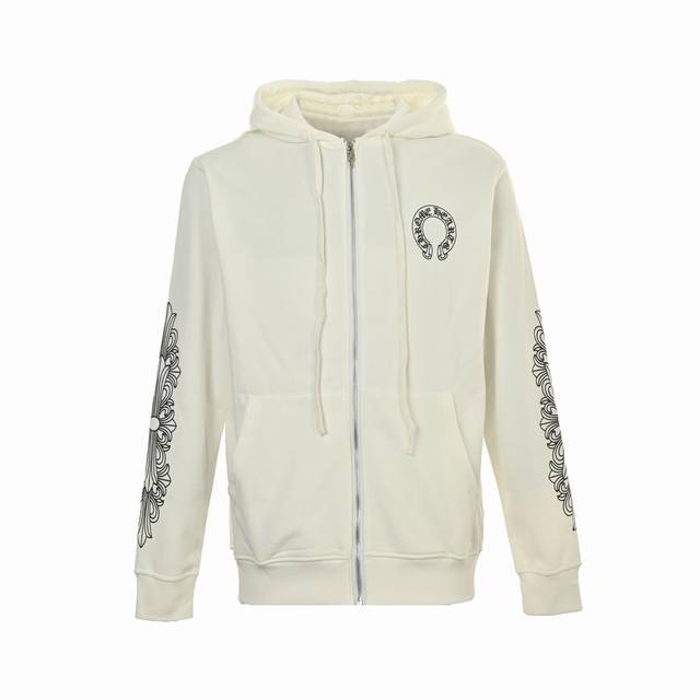 Chrome Hearts 25Fw hollow horseshoe print zipper jacketHigh weight, high density