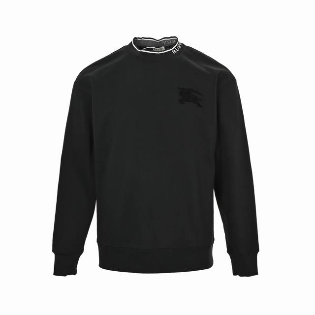 Burberry 25Fw jacquard ribbed crew neck sweatshirtMade of 480g pure cotton doubl