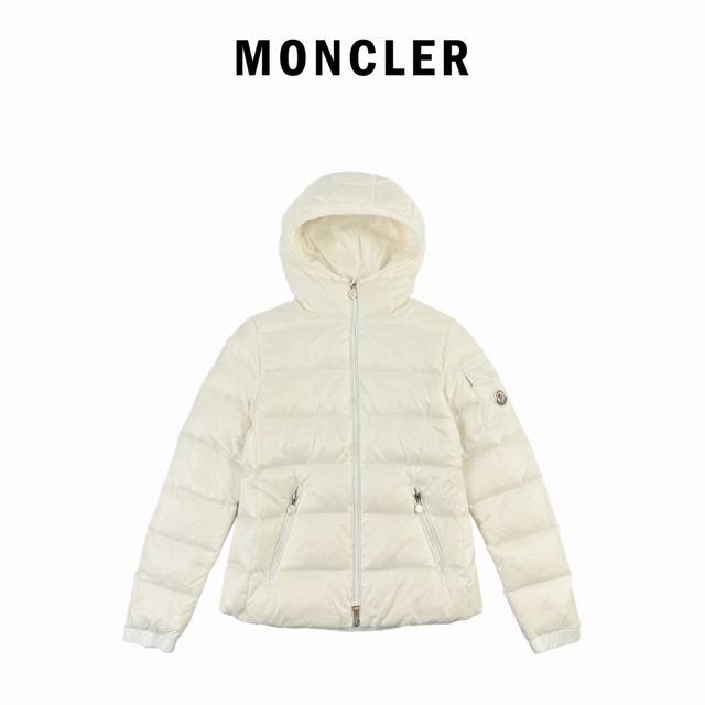 Woven Hooded Women's Down Jacket : Black White Pink