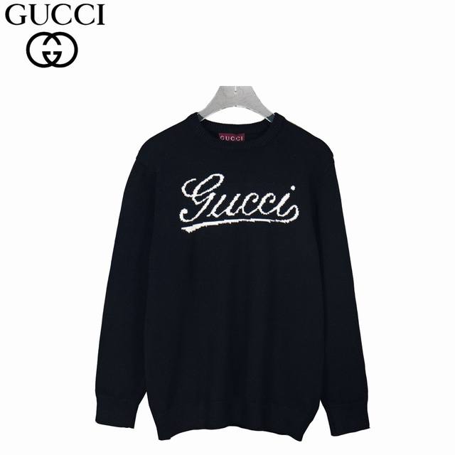 Gucci 25Fw jacquard knit sweater Goat hair yarn, custom-made, imported sweater f