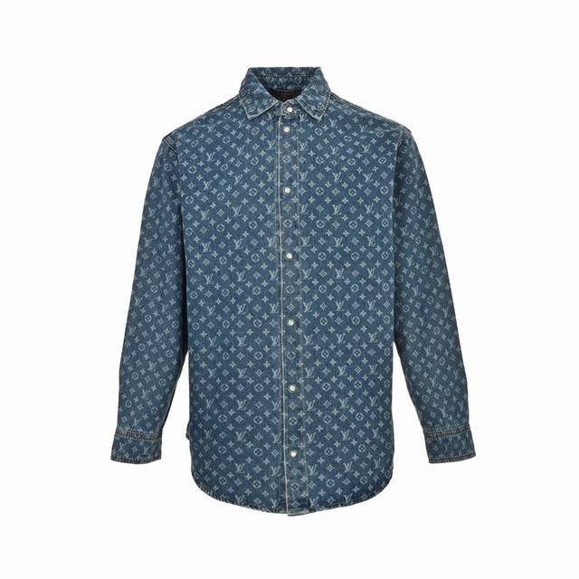 Louis Vuitton 25Fw all-over monogram denim shirt jacket. Made from custom-made c