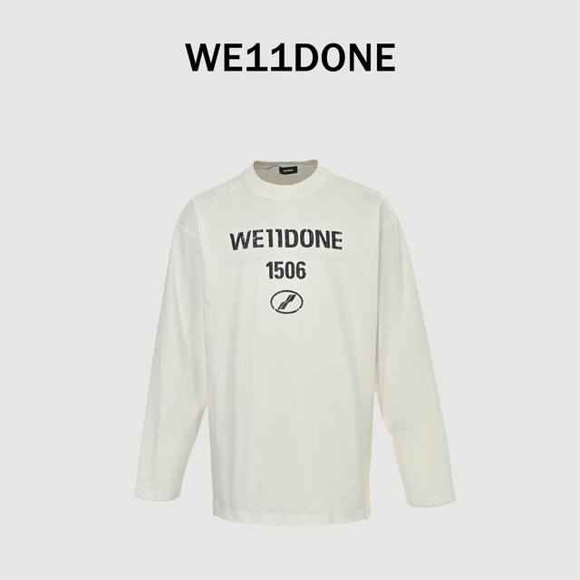 We11Done 25Ss Yin Zheng's simple logo print round neck long-sleeved T-shirt High