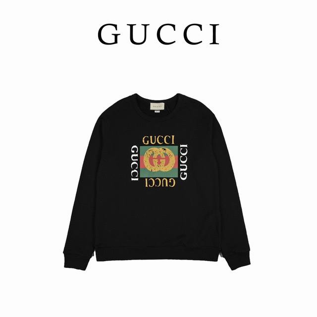 Gucci classic distressed square logo letter print crewneck sweatshirt Purchased