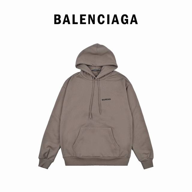 Balenciaga front and back letter print hooded sweatshirt. Print: Made from a saf
