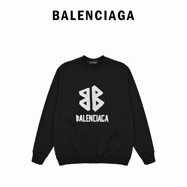 Balenciaga Masking Tape Print Long-Sleeve Crewneck SweatshirtHigh-end version! C