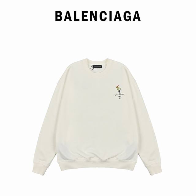 Balenciaga's new torch flame co-branded printed round neck sweatshirt High-grade