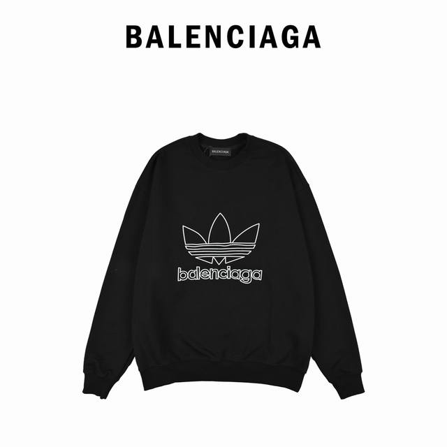 Balenciaga x Trefoil Print Crewneck Sweatshirt . Available at the same counter.