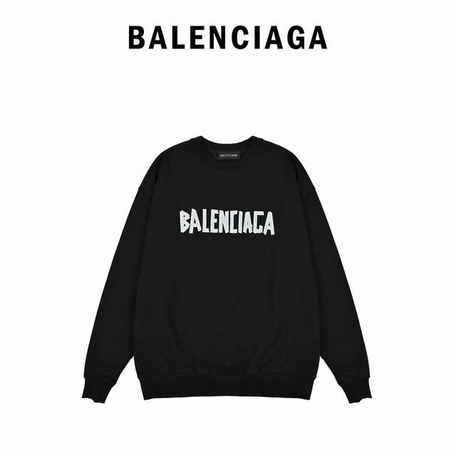 Balenciaga Paris Balenciaga mixed logo print letter round neck sweatshirtAutumn