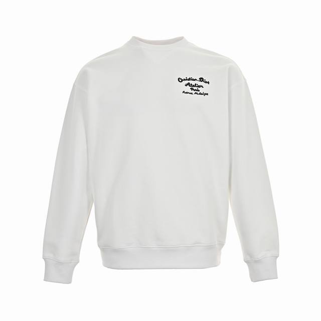 Dior 23Fw Crewneck Sweatshirt with Front and Back Signature EmbroideryA classic