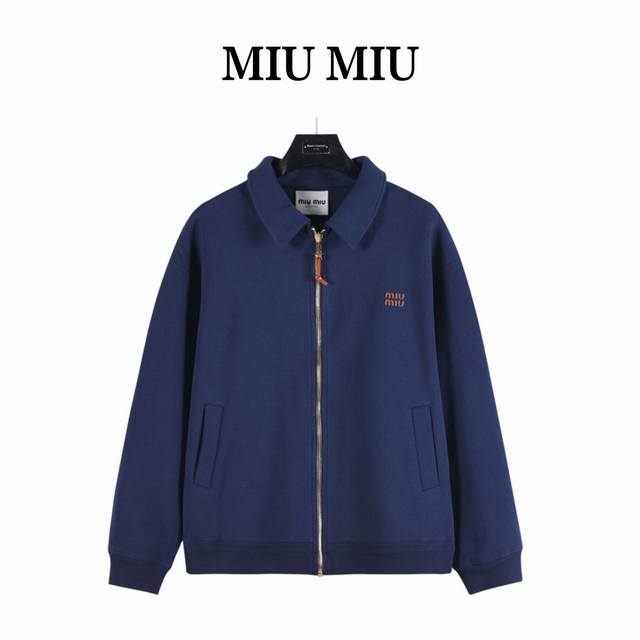 Miumiu Miu Miu 24Ss Autumn and Winter Super Thick Jersey Lapel Jacket Zp32110 pu