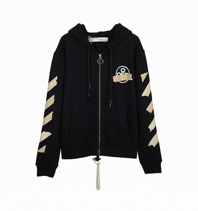 High-quality Off-White CO Virgil Abloh tape arrow print cardigan, unisex, a tim