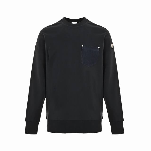 Moncler 25Fw denim pocket crewneck sweatshirtCustomized cloud yarn water-milled