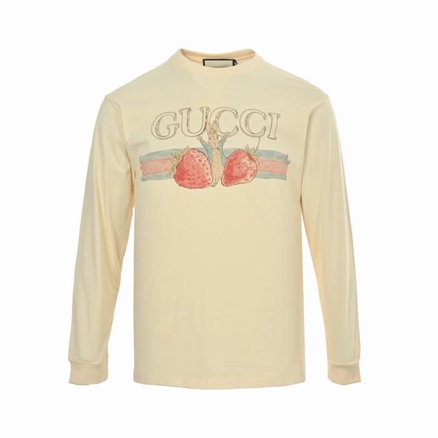 Gucci 25Fw Fun Cartoon Series Printed Long-Sleeved T-shirt. Fabric: 100g/50g cot