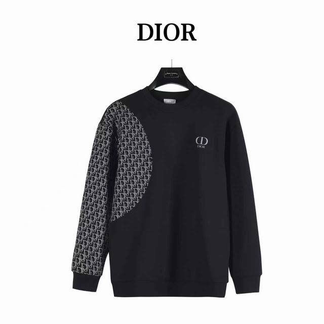 Dior 25Ss space cotton sweatshirt with a Cd lettering print on the chest and mon