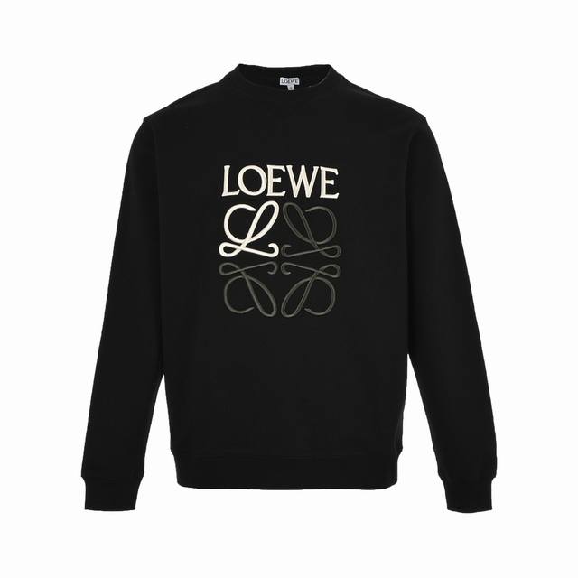 Loewe's classic embroidered large logo crewneck sweatshirt . Simplifying comple