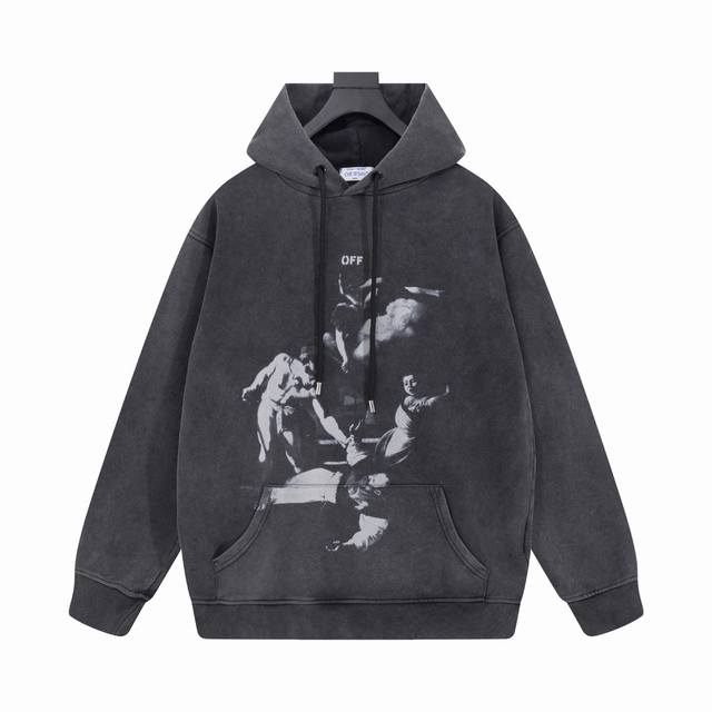 High-quality Off-White 25Ss religious oil painting print washed and distressed